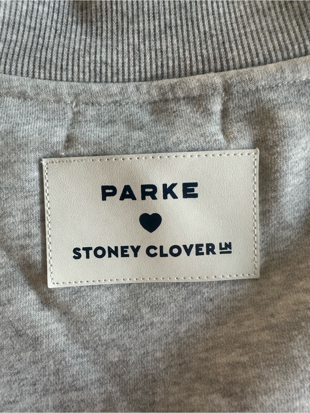 Parke x Stoney Clover Lane Mockneck Heather Gray Blue Gingham L/XL - Picture 5 of 6